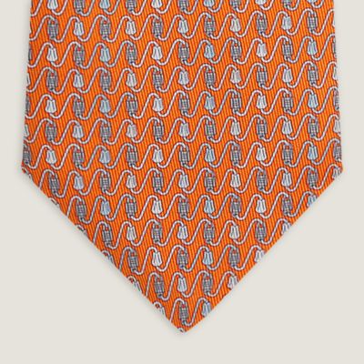 Kawahara　エルメス　ニットタイ　オレンジ 中古・古着通販】HERMES (エルメス) シルクニットタイ オレンジ サイズ